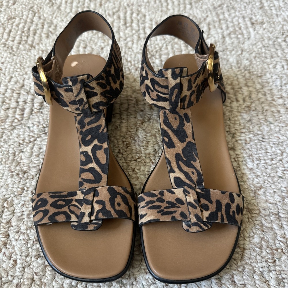 Naturalizer Women's Brandy Wedge Sandal -  Leopard print Leather - 7M